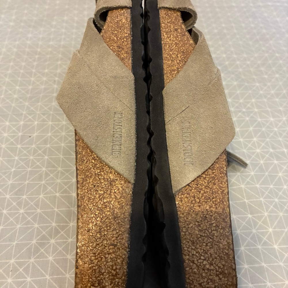 Birkenstock Lugano Sandals Taupe Suede 43 - Picture 7 of 7